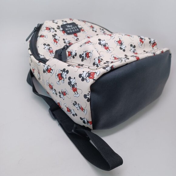 Disney Mickey Mouse Backpack BioWorld Cream Black Red Mini Bag NEW - Picture 13 of 16